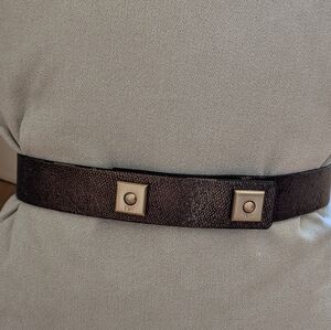 DVF - Textured Belt with Gold Accents